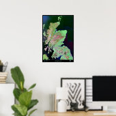 affiche satellite de l'Écosse (Bureau à domicile)