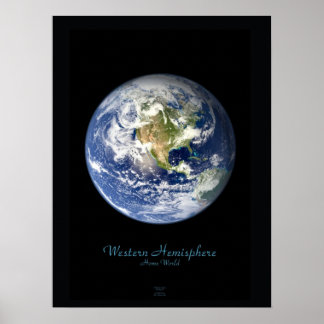 Affiche satellite de l'hémisphère occidental