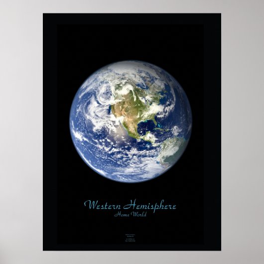 Affiche satellite de l'hémisphère occidental (Devant)
