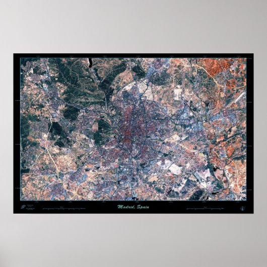 Affiche satellite de Madrid, Espagne (Devant)
