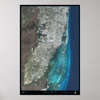 Affiche satellite de Miami, Floride