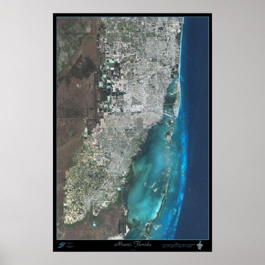 Affiche satellite de Miami, Floride (Devant)