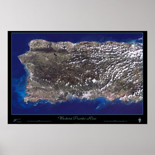 Affiche satellite de Porto Rico (occidental) (Devant)