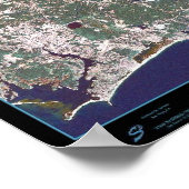 Affiche satellite de Rhode Island Coastline (Coin)