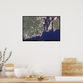 Affiche satellite de Rhode Island Coastline (Cuisine)