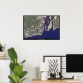 Affiche satellite de Rhode Island Coastline (Bureau à domicile)