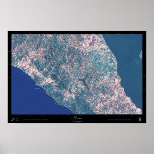 Affiche satellite de Rivas, Nicaragua (Devant)