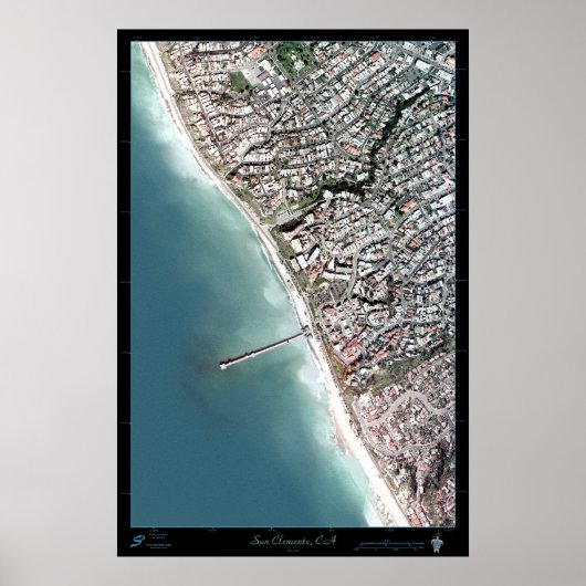 affiche satellite de San Clemente, Californie (Devant)