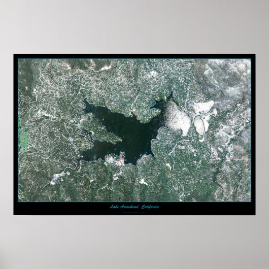 Affiche satellite du lac Arrowhead, Californie (Devant)