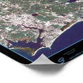 Affiche satellite du littoral de Rhode Island (Coin)