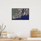 Affiche satellite du littoral de Rhode Island (Cuisine)
