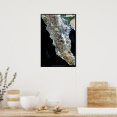 Affiche satellite du nord de la Basse Californie, (Cuisine)