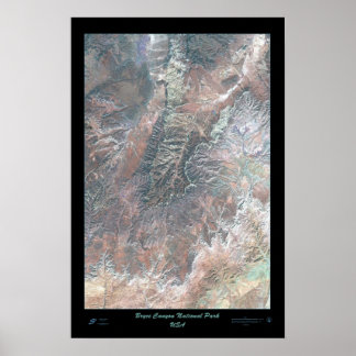 Affiche satellite du parc national de Bryce Canyon