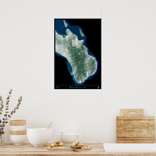 Affiche satellite du sud de la Basse Californie, M (Cuisine)