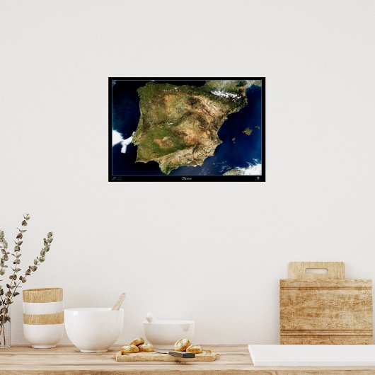 Affiche satellite en Espagne (Cuisine)