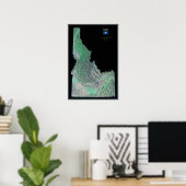 Affiche satellite Idaho (Bureau à domicile)