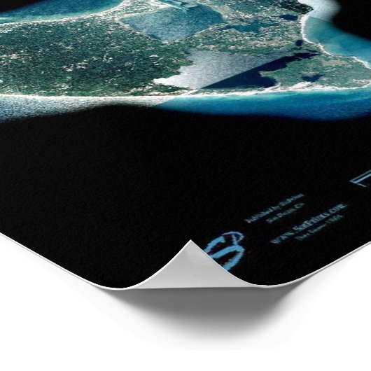 Affiche satellite Marthas Vineyard Massachusetts (Coin)