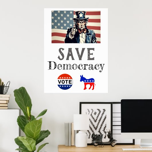Affiche Save Democracy (Bureau à domicile)
