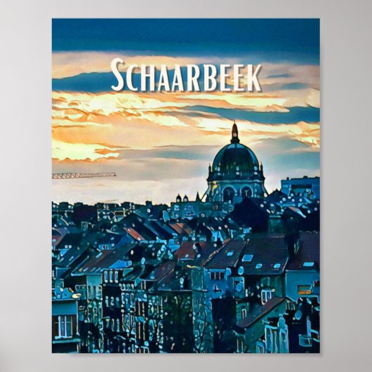 Affiche Schaerbeek Belgique Photo Vintage (Devant)
