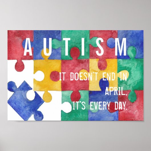 affiche sensibilisation sur l'autisme aquarelle (Devant)