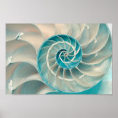 Affiche - Séquence de Fibonacci dans la vie marine (Devant)