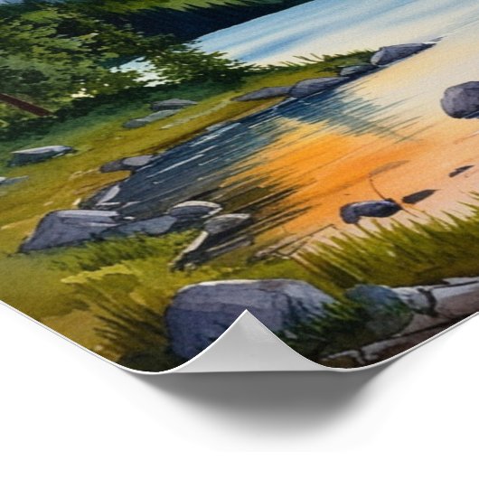 Affiche Serene Mountain and Trees (Coin)