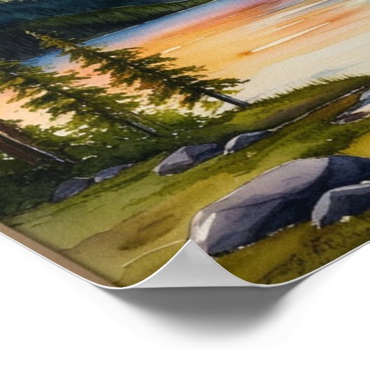 Affiche Serene Mountain and Trees (Coin)