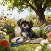 Affiche Shih Tzu dans le jardin