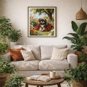 Affiche Shih Tzu dans le jardin