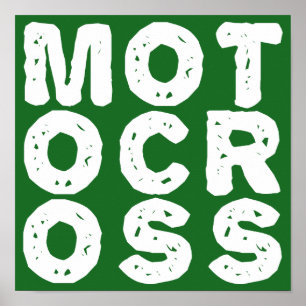 Affiche Signe de moto de terre de logo de Motocros