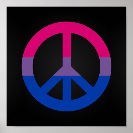 Affiche signe de paix drapeau bisexualité (Devant)
