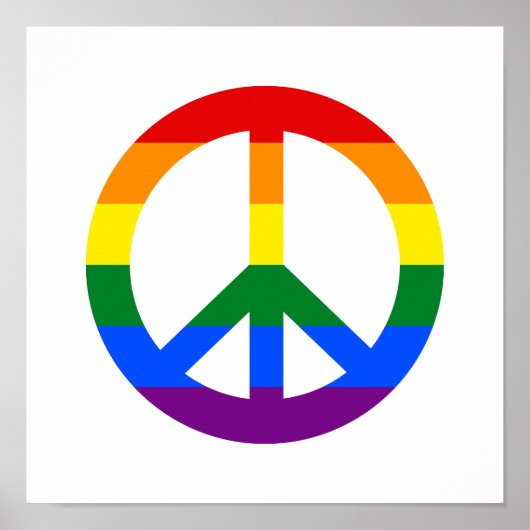 Affiche signe de paix drapeau LGBT (Devant)