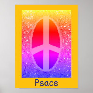 Affiche signe de paix multicolore