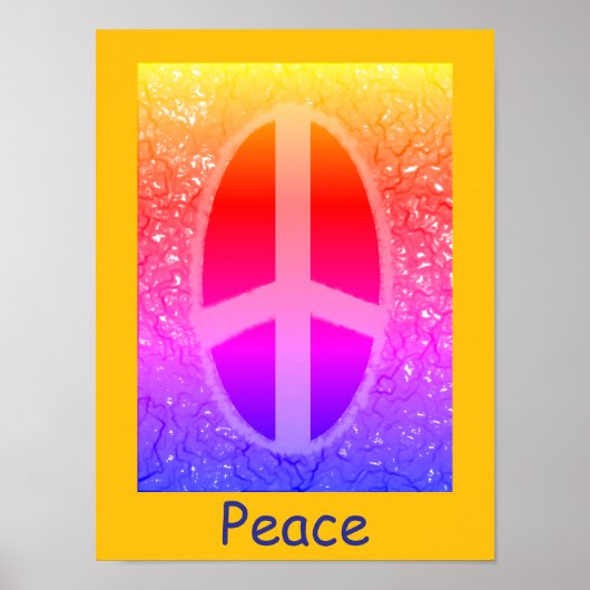 Affiche signe de paix multicolore (Devant)
