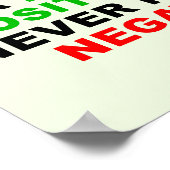 Affiche Signe Drôle Positif Double Négatif (Coin)