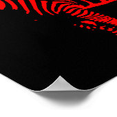 Affiche Signe Silhouette Rouge Zèbre (Coin)