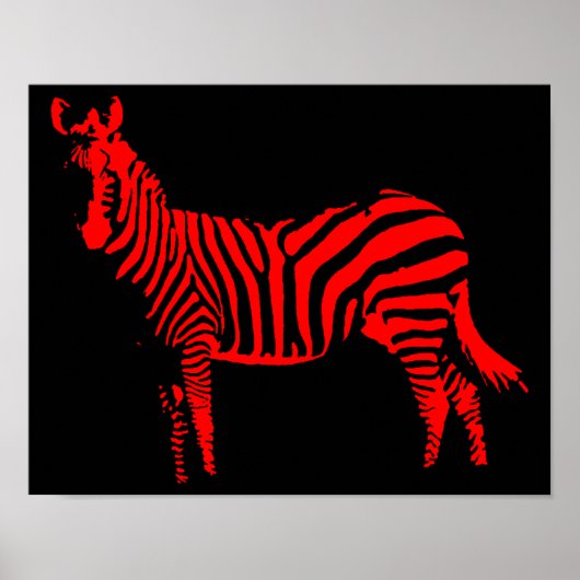 Affiche Signe Silhouette Rouge Zèbre (Devant)