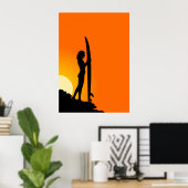 Affiche silhouette de fille surfer (Bureau à domicile)
