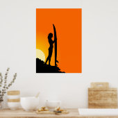 Affiche silhouette de fille surfer (Cuisine)