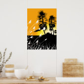 Affiche silhouettes d'été désert aigle (Cuisine)