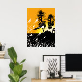 Affiche silhouettes d'été désert aigle (Bureau à domicile)