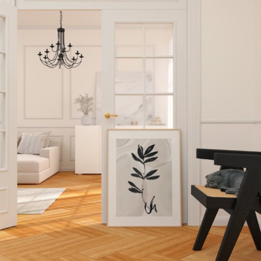 Affiche simple scandinave à branche noire