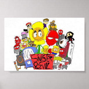 Affiche sinistre et mauvaise de groupe