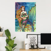 Affiche Sirène avec Dragon par Molly Harrison (Bureau à domicile)