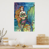 Affiche Sirène avec Dragon par Molly Harrison (Cuisine)