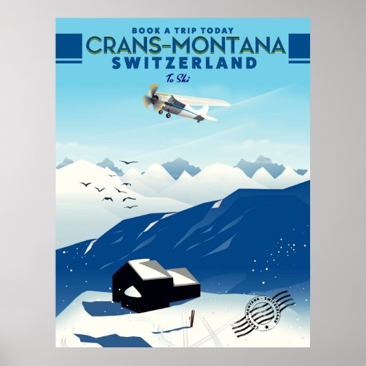 affiche ski de crans-montana Suisse (Devant)