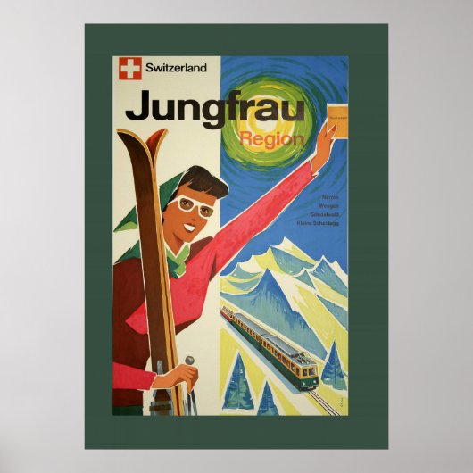 Affiche Ski vintage en Suisse (Devant)