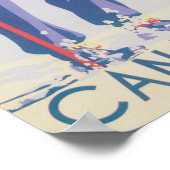 Affiche Ski Vintage Rétro Jasper Canada (Coin)