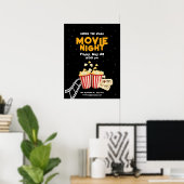 Affiche soirée cinéma, soirée cinéma fête d'annive (Bureau à domicile)