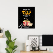 Affiche soirée cinéma, soirée cinéma fête d'annive (Bureau à domicile)